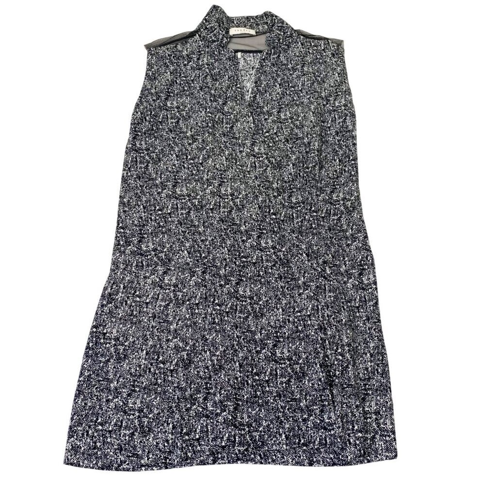 Sandro Paris Black White Speckled Wrap Front Tank Dress Women’s Size 8